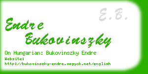 endre bukovinszky business card